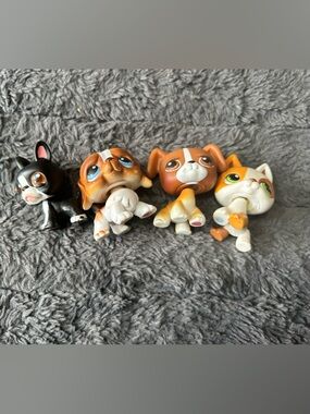 Lot of 4 Authentic Littlest Pet Shop (LPS) Dogs - Rare Vintage Collection